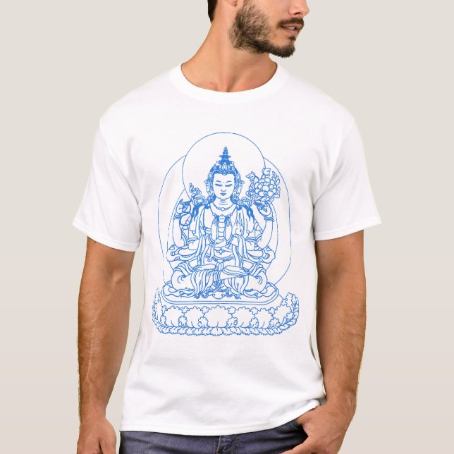Chenrezig blått tee (Framsida)
