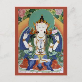 Chenrezig Bodhisattva av medlidande tibetansk deit Vykort