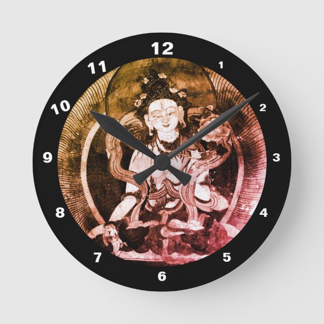 Chenrezing Buddha, Vintage Heruka, Tibet Himalayas Rund Klocka (Framsida)