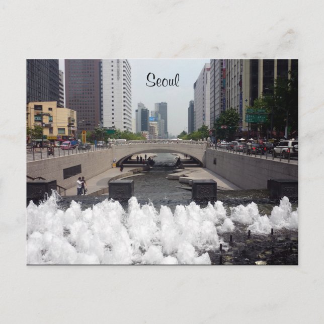 cheonggyecheon seoul vykort (Framsida)