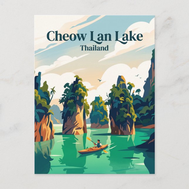 Cheow Lan Lake Thailand Vykort (Framsida)