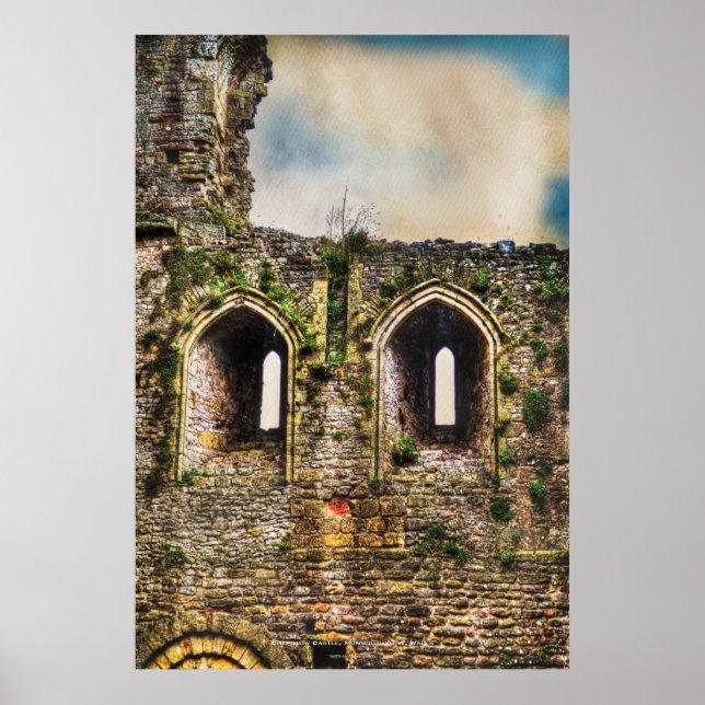 Chepstow Castle Windows, Monmouthshire, Wales Poster (Framsidan)