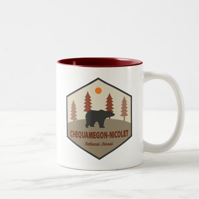 Chequamegon-Nicolet National Forest Bear Två-Tonad Mugg (Höger)