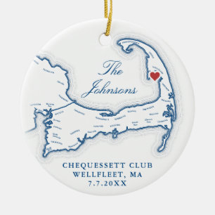 Chequessett Klubb Bröllop Photo Första jul Julgransprydnad Keramik