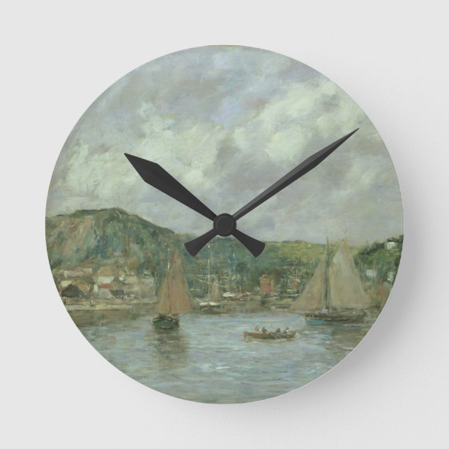 Cherbourg 1883 (olja på kanfas) rund klocka (Framsida)
