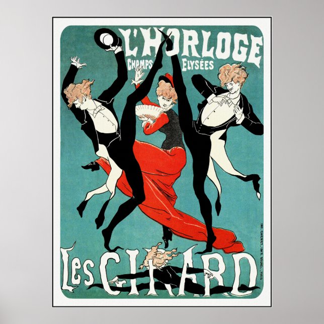 Cheret Art nouveau Poster: Les Girard: Dance Poster (Framsidan)