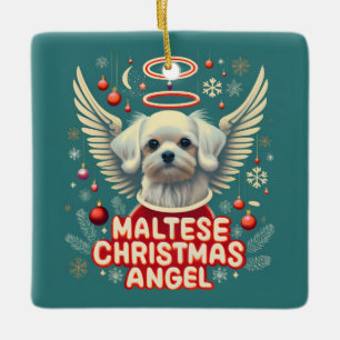 Cherfäred Helgdag Charm Maltesisk jul Angel Julgransprydnad Keramik