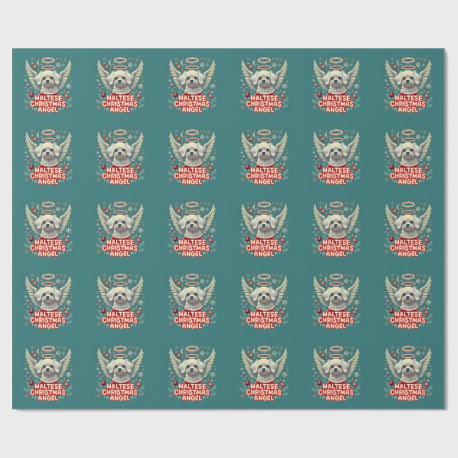 Cherfäred Helgdag Charm Maltesisk jul Angel Presentpapper (Platt)