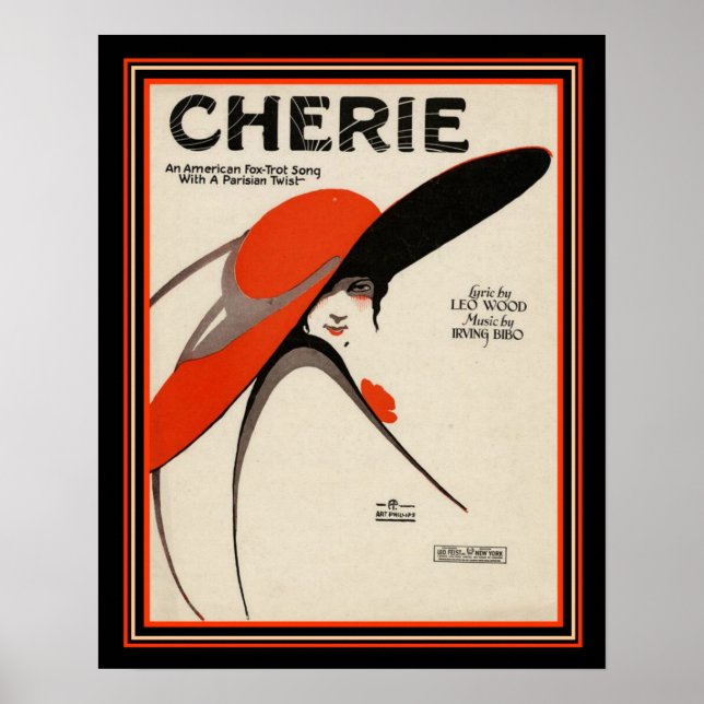 "Cherie" Deco Foxtrot Lakan Music Print 16 x 20 Poster (Framsidan)