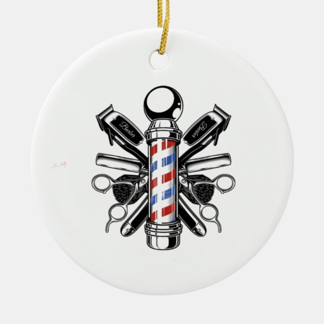 Cherie Huntley The Barber Collection Julgransprydnad Keramik (Framsidan)