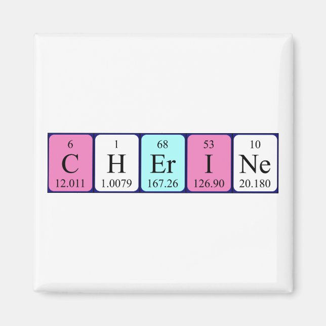 Cherine periodiskt återkommande magnet bord namn (Framsidan)