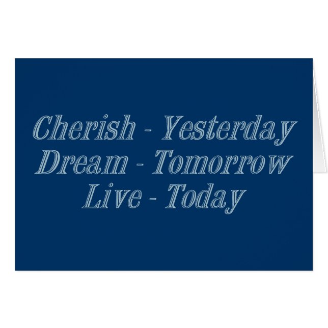 Cherish blue hälsningskort (Framsidan Horizontal)