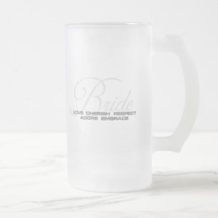 Cherish bruden frostat ölglas