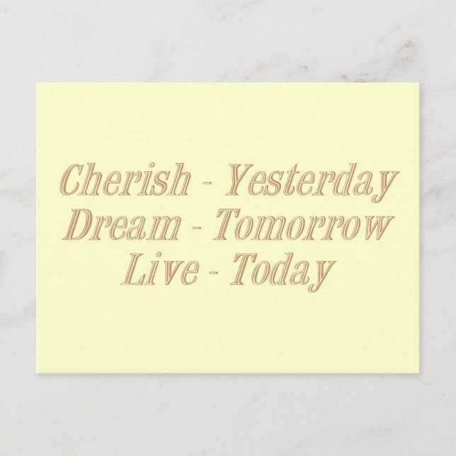 Cherish gult vykort (Framsida)
