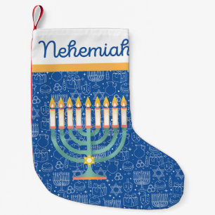 Cherish Hanukkah Star av David Hanukkah Blue White Liten Julstrumpa