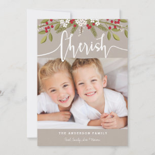 Cherish jul Helgdag Two Photo Card Julkort