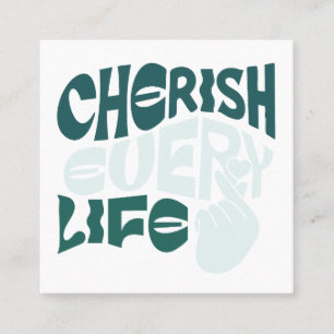Cherish Life - Kärlek & Kindness Art Fyrkantigt Visitkort