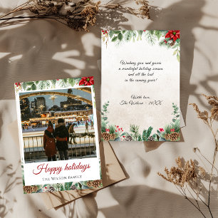 Cherish Memories Blommigt Ram Photo Helgdag Card Inbjudningar