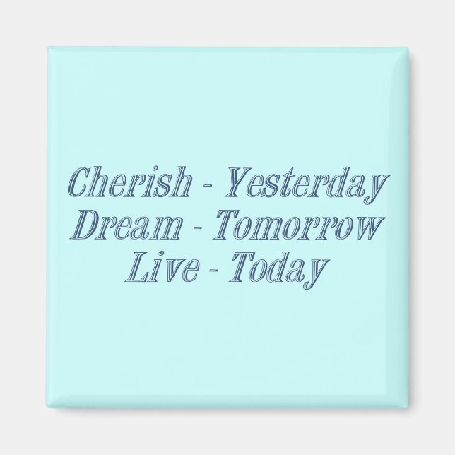 Cherish mörk blått magnet (Framsidan)