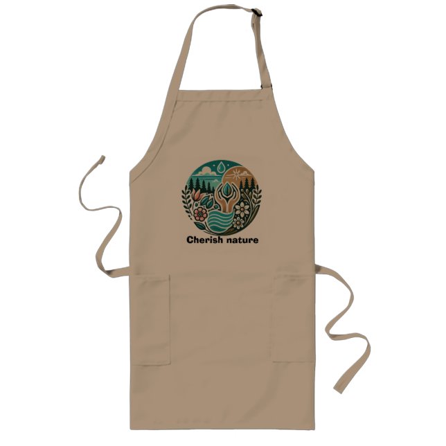 Cherish nature apron långt förkläde (Framsidan)