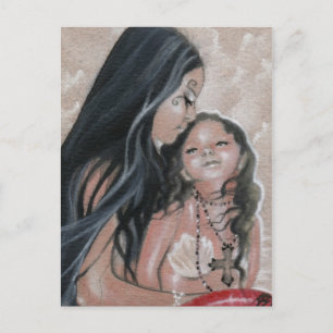 Cherish Sjöjungfru och Child Postcard Vykort