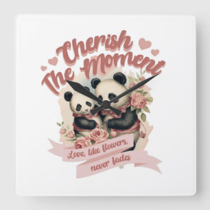Cherish the Moment Wall Clock Fyrkantig Klocka
