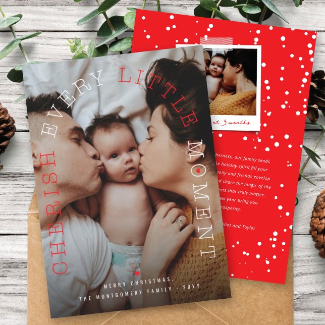 Cherish VARA Little Moment Arch Typography Photo Julkort (Skapare uppladdad)