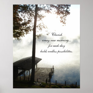 Cherish Varje morgon - Foggy Sjö Poster