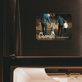 Cherish Varje ögonblick Quote Family Photo Magnet