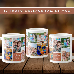Cherish Varje ögonblick Terracotta 10 Photo Collag Kaffemugg