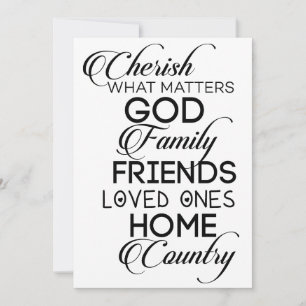 Cherish What Matters Julkort
