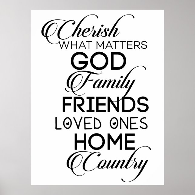 Cherish What Matters Poster (Framsidan)