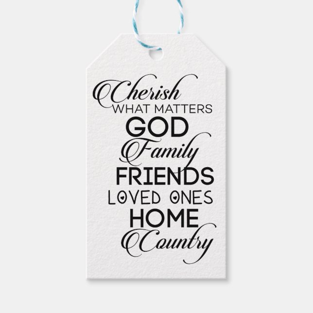 Cherish What Matters Presentetikett (Framsidan)