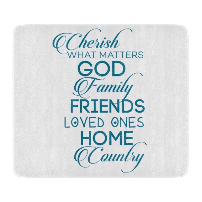 Cherish What Matters Teal (Framsidan)