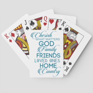 Cherish What Matters Teal Casinokort