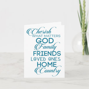 Cherish What Matters Teal Kort