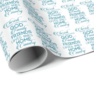 Cherish What Matters Teal Presentpapper