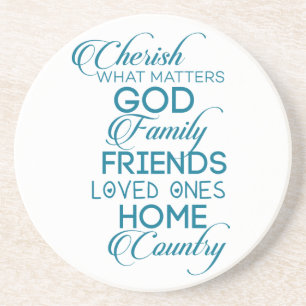 Cherish What Matters Teal Underlägg