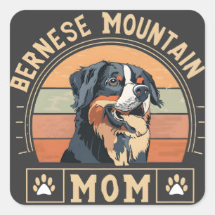 Cherish Your Kärlek: Bernese Mountain Mamma Fyrkantigt Klistermärke