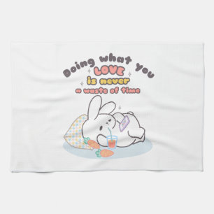 Cherish Your Passions - En Mysigt Bunnys påminnels Kökshandduk