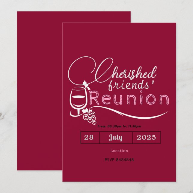 cherished Friends' Reunion Invitations  Inbjudningar (Fram/baksida)