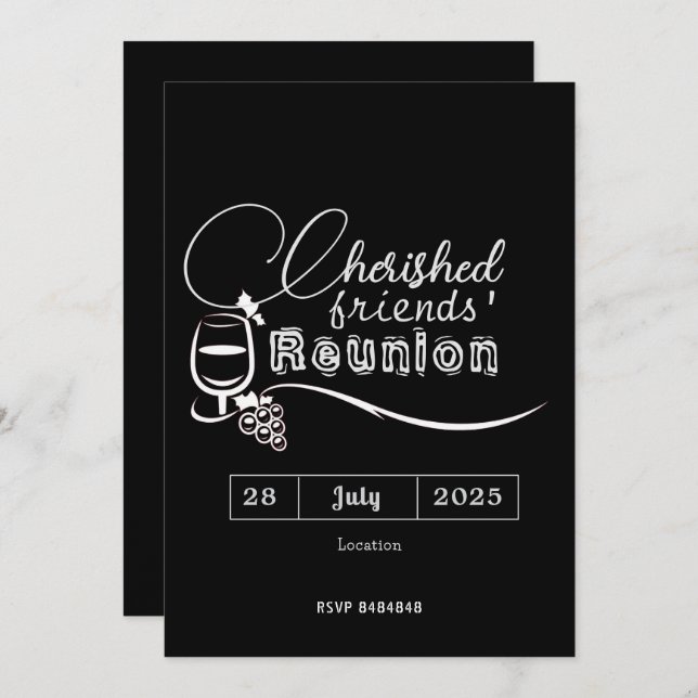 cherished Friends' Reunion Invitations  Inbjudningar (Fram/baksida)