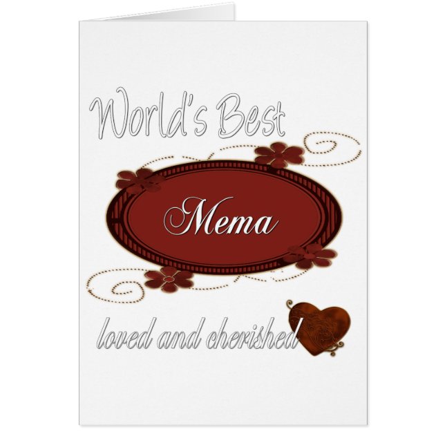 Cherished Mema Hälsningskort (Framsidan)