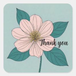 Cherishing Life and Blooms Fyrkantigt Klistermärke