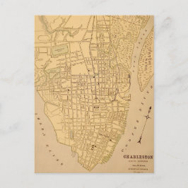 Cherleston SC Vintage Mapt Postcard Vykort