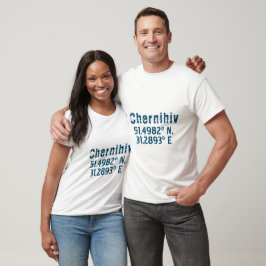 Chernihiv Ukraina Latitude & Longitud Distress T Shirt