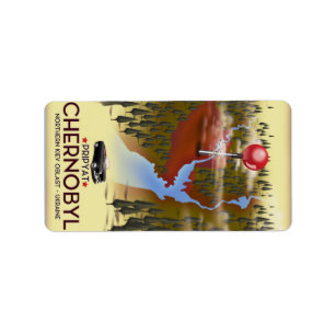 Chernobyl, Pripyat, ukraine Travel print Adressetikett
