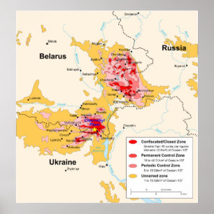 Chernobyl utstrålningskarta från CIA-handboken Poster