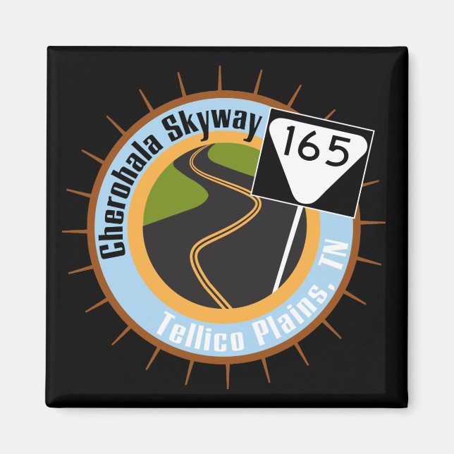 Cherohala Skyway Berömd Motorcle Road Magnet (Framsidan)