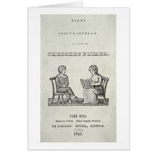 Cherokee abc-bok, 1845 (gravyr) hälsningskort
